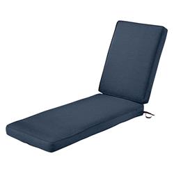 62-001-indigo-ec Montlake Fadesafe Patio Chaise Lounge Cushion - Heather Indigo Blue