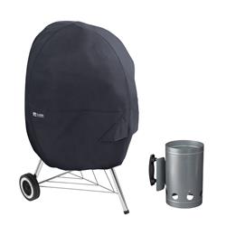 55-315-chimny-ec Kettle Grill Cover With Charcoal Chimney, Black - Medium