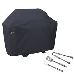 55-308-tool-ec Bbq Grill Cover With Grill Tool Set - Grilling Spatula, Tongs & Fork, Black - Extra Large