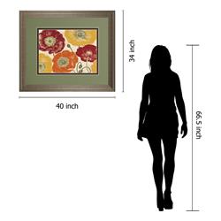 Dm5758 34 X 40 In. A Poppys Touch I Spice By Daphne Brissonnet Framed Print Wall Art