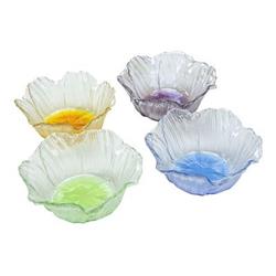 Classic Touch Cbm515 2.6 X 6 In. Flower Shaped Dessert Bowls, Assorted - Set Of 4