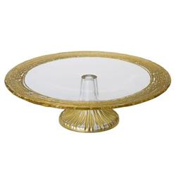 Classic Touch Cp532 12.6 In. Round Cake Stand - Gold Edging