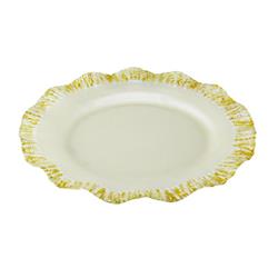 Classic Touch Ccd619wp 12 In. Milk Glass Chargers With Gold Scalloped Borders - Set Of 4