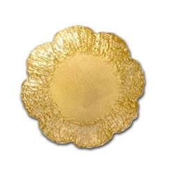 Classic Touch Cdg519 6.25 In. Flower Shaped Plates Scalloped Gold - Set Of 4