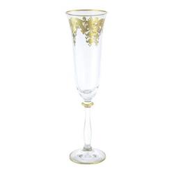 Classic Touch Cfg205 2.75 X 9.75 In. Flute Glasses With Rich 24k Gold Artwork, 8 Oz - Set Of 6