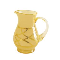 Classic Touch Cjgm145 5 X 9 In. Milky Glass Amber Pitcher With 24k Gold Design