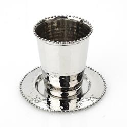 Classic Touch Jdkc51 3.5 X 4 In. Kiddush Cup With Tray - Beaded Design Cup, 7 Oz