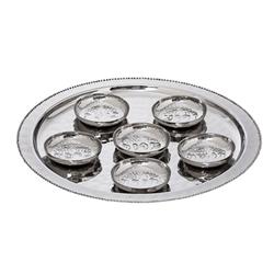 Classic Touch Jds613 14 In. Seder Plate With 6 Bowl Beaded Border