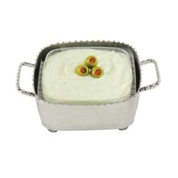 Classic Touch Mdlc78 1.75 X 4.5 X 4.5 In. Small Square Container Bowl With Drop Beaded Design