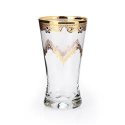 Classic Touch Cwtm140 Tumblers Rich 24k Gold Artwork-clear With Diamond Cuts - Set Of 6