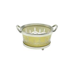 Classic Touch Glc83gl Gold Glass Large Container Bowl - X Cut