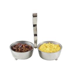 8.5 X 4.75 X 10 In. 2 Small Nickel Container Beaded Bowls With Spoons
