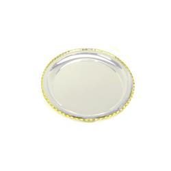 Classic Touch Gbc702 10 In. Stainless Steel Round Charger With Brass Border