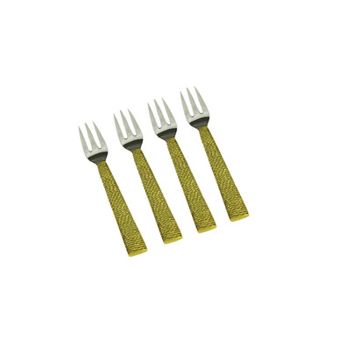 Classic Touch Spf22 5 In. Dessert Forks With Gold Handles - Set Of 4