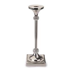 15 In. Hammered Stainless Steel Candle Holder With Diamonds