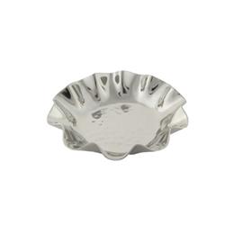7 In. Small Stainless Steel Shallow Bowl With Wavy Trim
