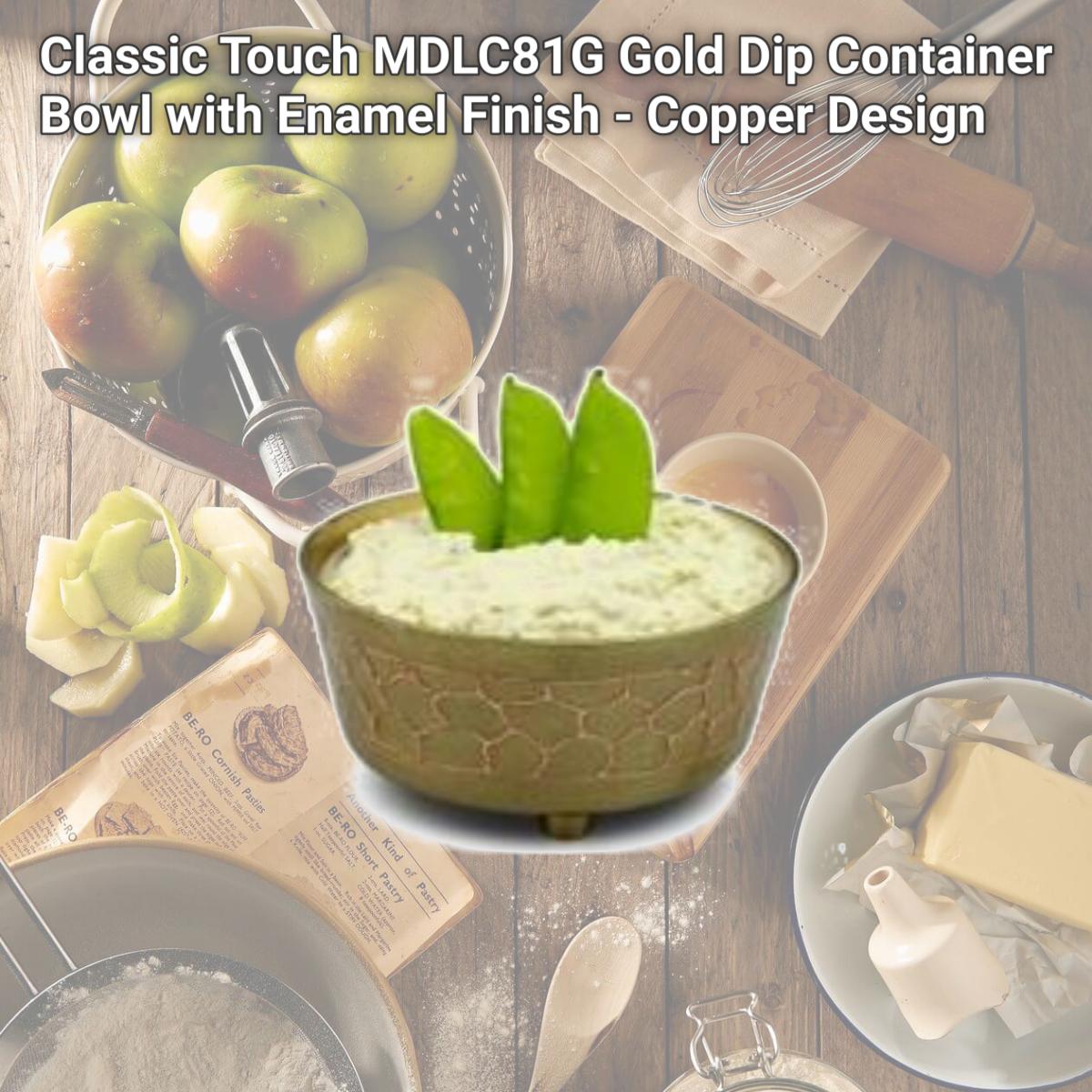 Picture of Classic Touch MDLC81G Gold Dip Container Bowl with Enamel Finish - Copper Design