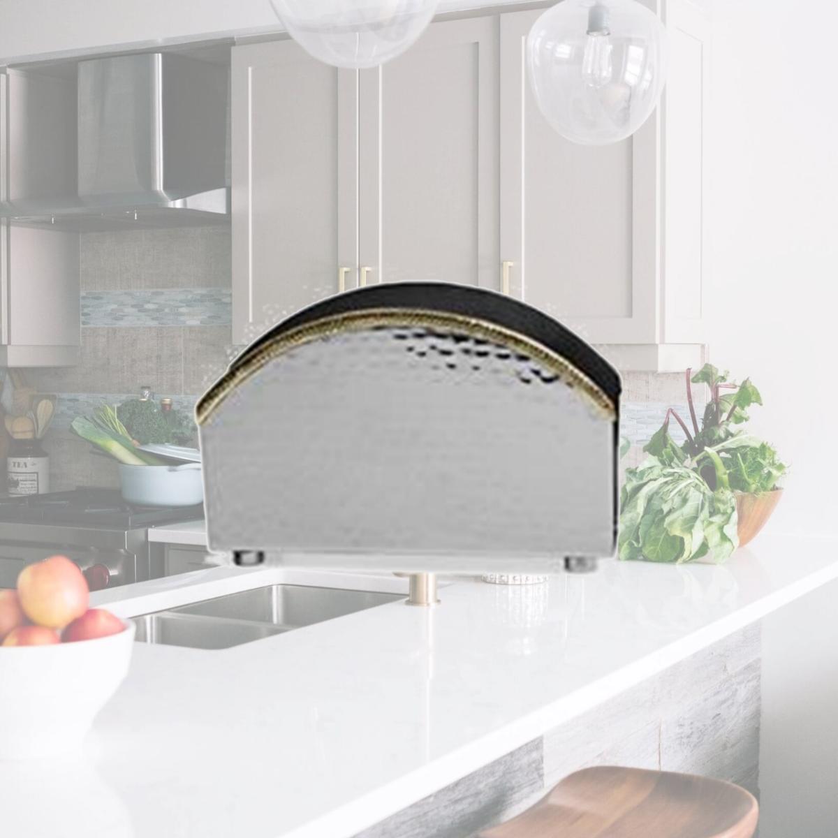 Picture of Classic Touch SPNH45 4 x 6 in. Nickel Napkin Holder with Gold Spaghetti Border