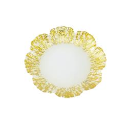 Classic Touch Cdg519wp 6.25 In. Flower Shaped Dessert Milky Plates With Gold Border - Set Of 4