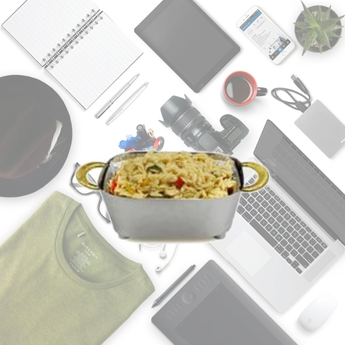 Picture of Classic Touch MCH80T 2 x 5 x 8 in. Nickel Foil Pan Holder with Gold Spaghetti Look Handles