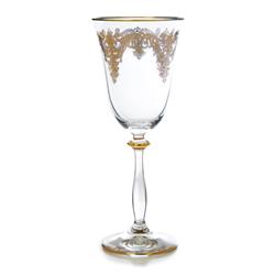 Classic Touch Cwg210 8.25 X 3.5 In. Water Glass - Rich 24 Karat Gold Artwork, 10 Oz - Set Of 6