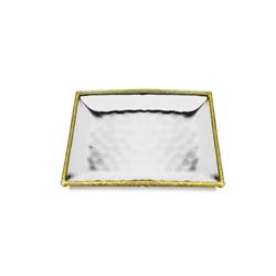 Classic Touch Spt301 11.2 D Nickel Square Tray With Gold Border