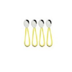 Classic Touch Ssp691 Matte Gold Dessert Spoons With Silver Handles, Set Of 4