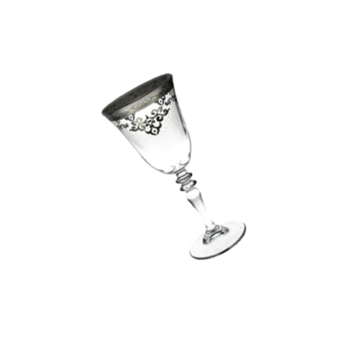 Picture of Classic Touch CAW675S Water Glasses with silver Design, Set of 6