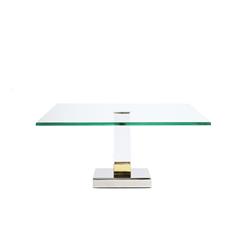 Classic Touch Gat115 Square Glass Cake Stand With Acrylic Stem, 12 X 12 X 12 In.