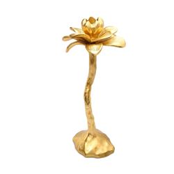 Classic Touch Lch1007 Gold Flower Shaped Candle Holder, 4.25 X 13 X 3.25 In.