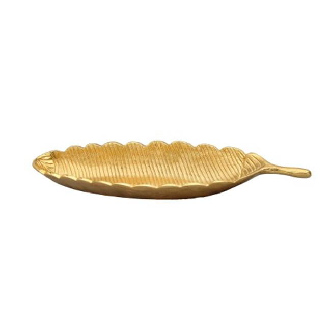 Classic Touch Lp1011 Gold Leaf Shaped Dish With Vein Design