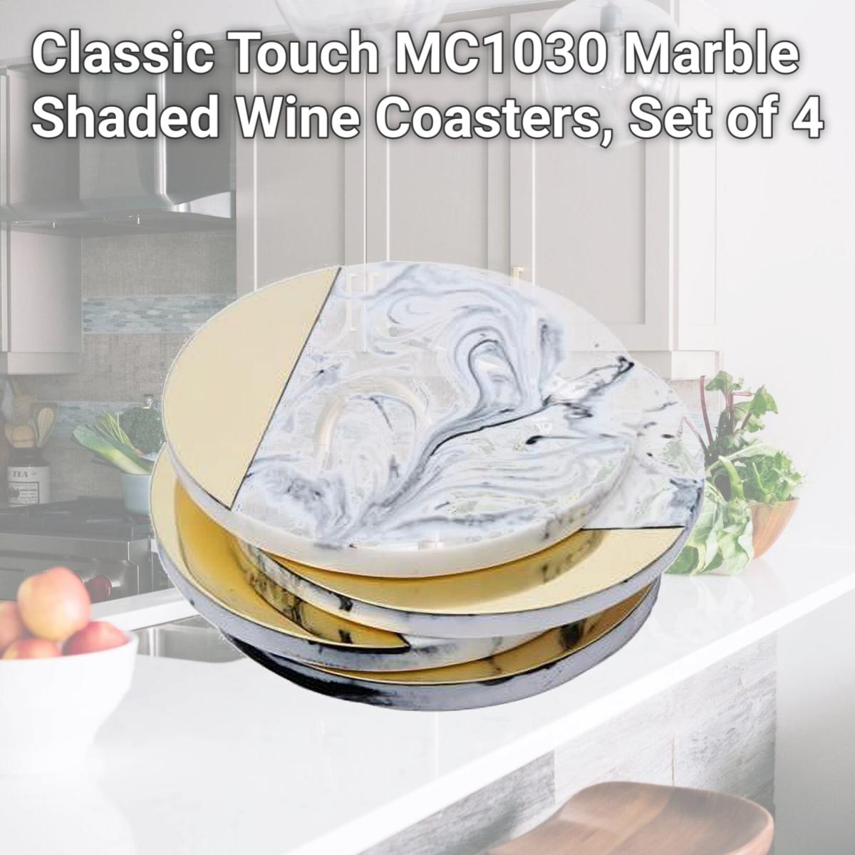 Picture of Classic Touch MC1030 Marble Shaded Wine Coasters, Set of 4
