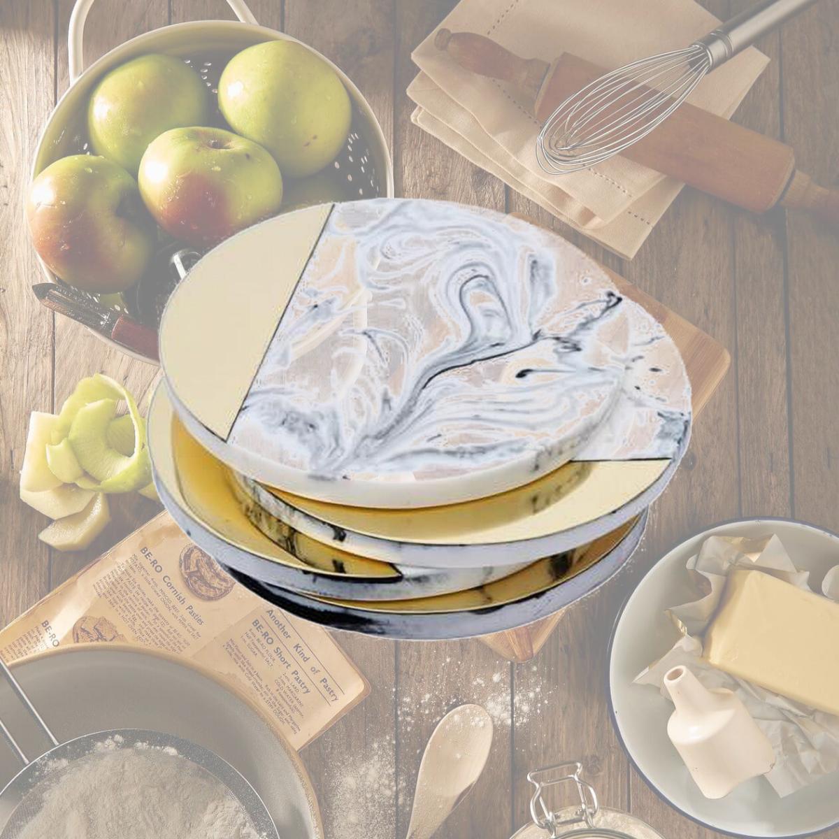 Picture of Classic Touch MC1030 Marble Shaded Wine Coasters, Set of 4