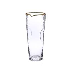 Classic Touch Gjg1056 Pebble Glass Water Pitcher With Gold Rim