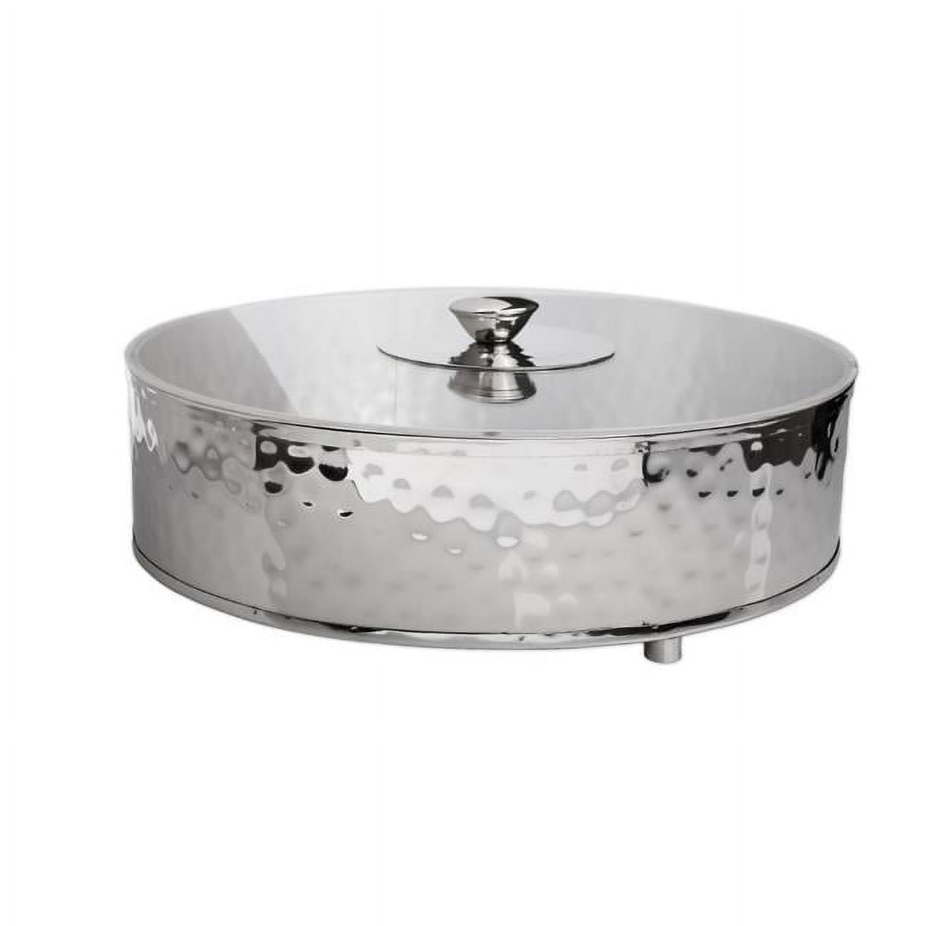 Classic Touch Jmb452 Round Stainless Steel Matzah Tray With Acrylic Cover
