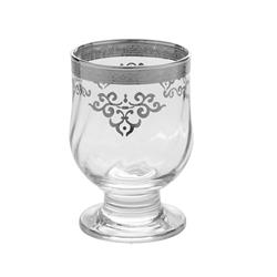 Classic Touch Cwg633s Short Stem Glasses With Rich Silver Design, Set Of 6