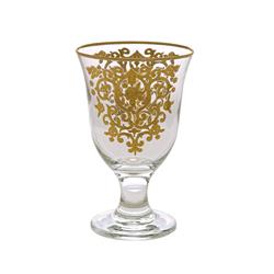 Classic Touch Gwg201 Short Stem Glasses With Rich Gold Artwork, Set Of 6