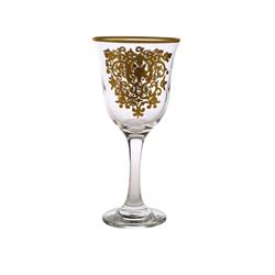 Classic Touch Gwg203 Water Glasses With Gold Design, Set Of 6