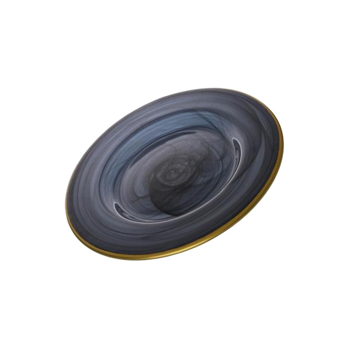 Picture of Classic Touch CD343 11 in. Black Alabaster Dinner Plates with Gold-Scalloped, Set of 4