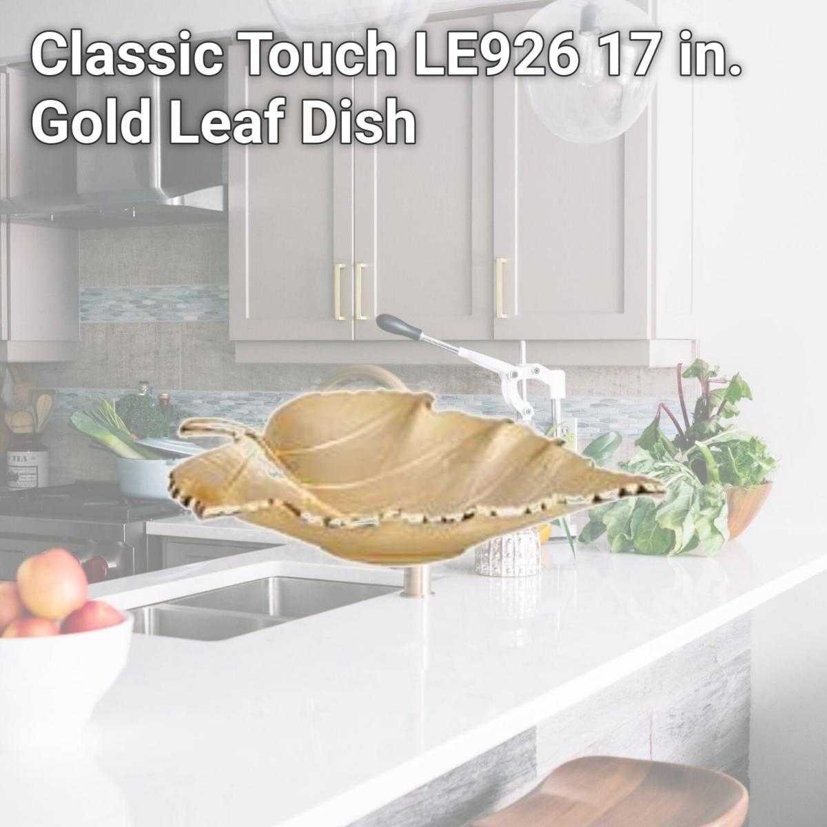 Picture of Classic Touch LE926 17 in. Gold Leaf Dish