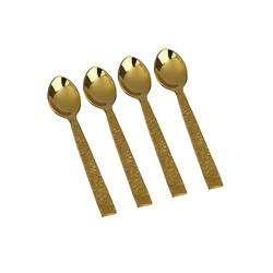 Classic Touch Ds468 4.5 In. Gold Stainless Steel Dessert Spoons, Set Of 4