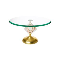 Classic Touch Cs473 Glass Cake Stand With Agate Stone Stem