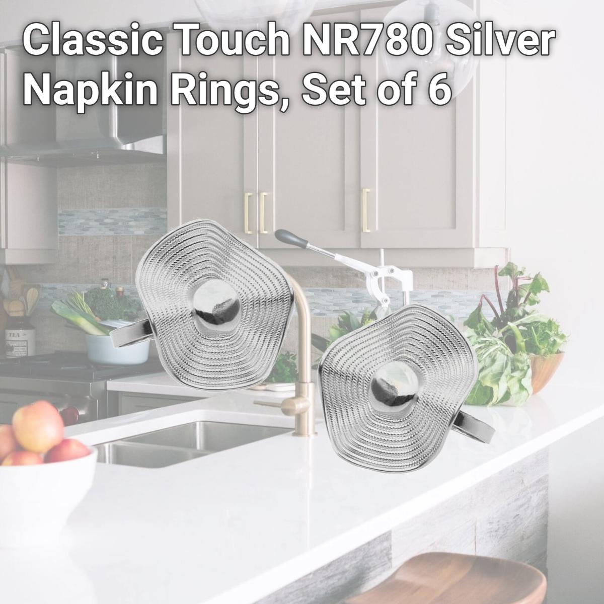 Picture of Classic Touch NR780 Silver Napkin Rings, Set of 6