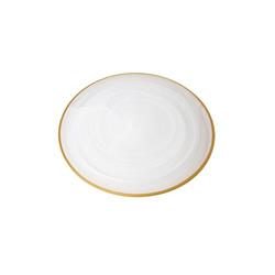 Classic Touch Cgw143 12.75 In. White Alabaster Chargers With Gold Rim, Set Of 4