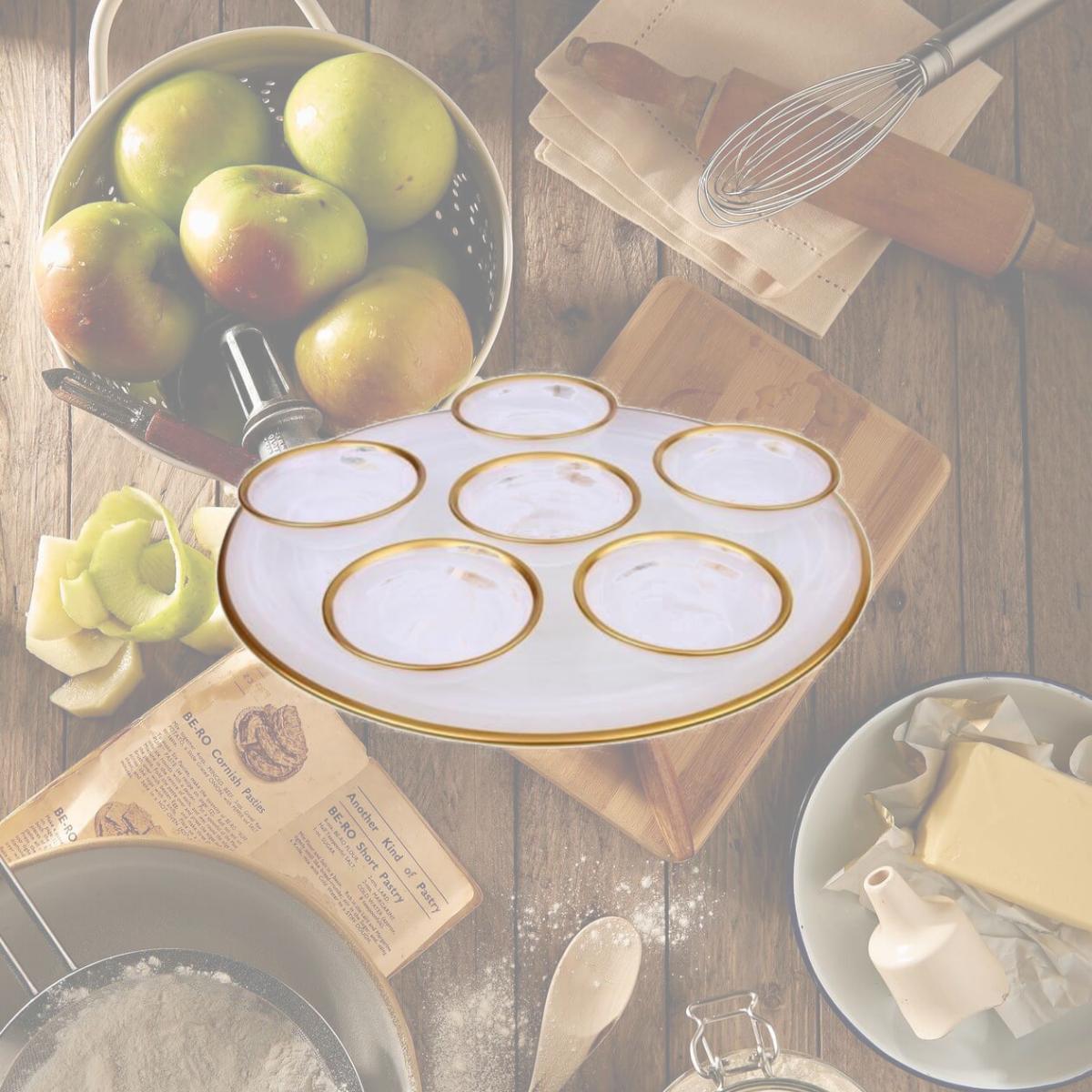 Picture of Classic Touch GSPW149 12.75 x 4.25 in. Alabaster White Seder Plate with Gold Rim