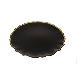 Classic Touch Cbiqg Black Charger With Gold Rim, Set Of 4 - 13 In.