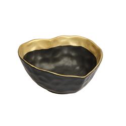 Classic Touch Bph527 Black Porcelain Heart Shaped Bowl With Gold Rim