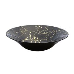 Classic Touch Cb1074 Bowl With Splashy Gold Design, Black
