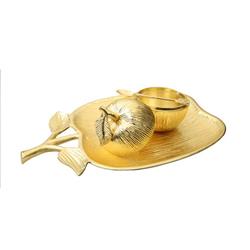 Classic Touch Hd2010g Apple Shaped Dish With Removable Honey Jar, Gold - Large