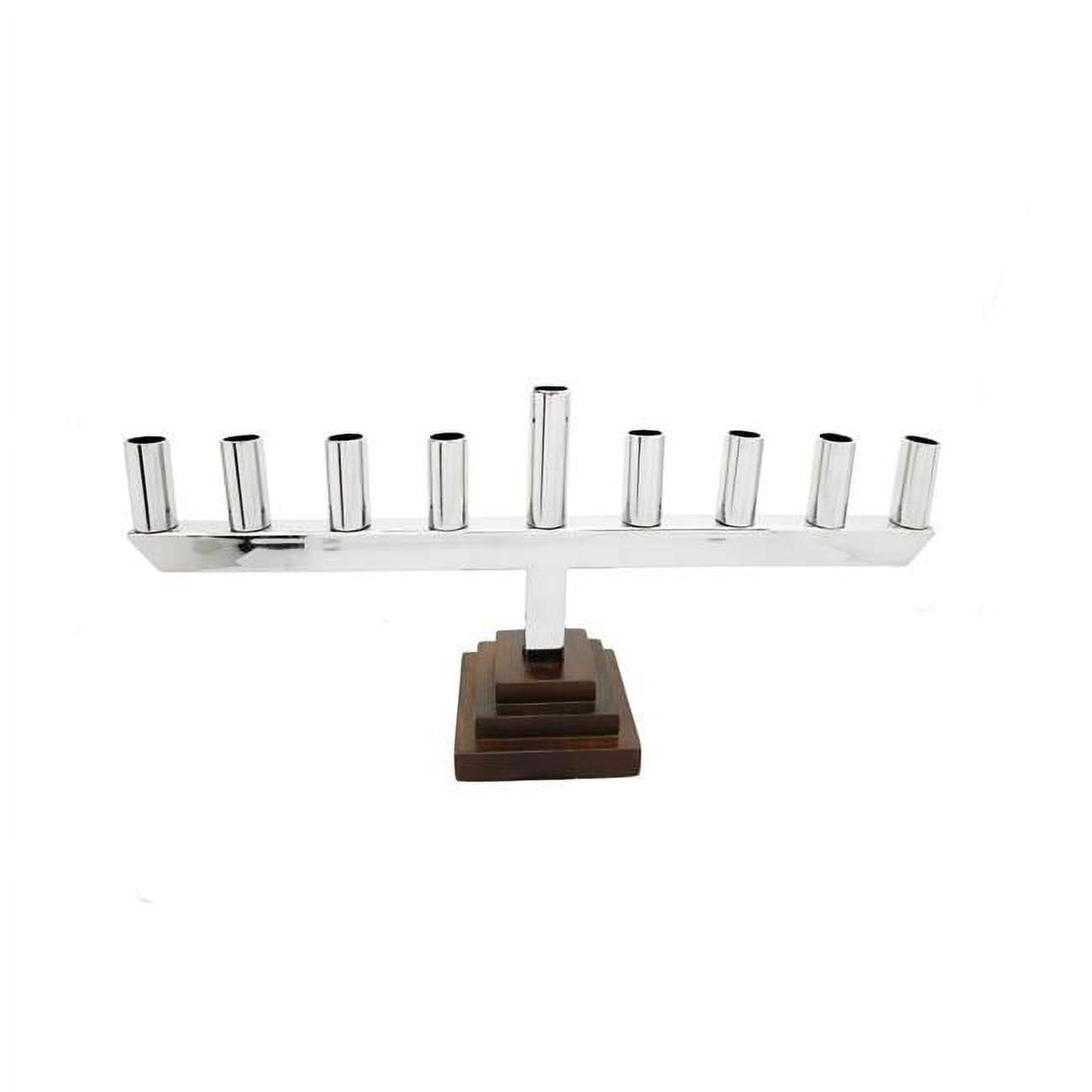 Classic Touch Sm1061 Stainless Steel Straight Menorah With Base, Black - Square